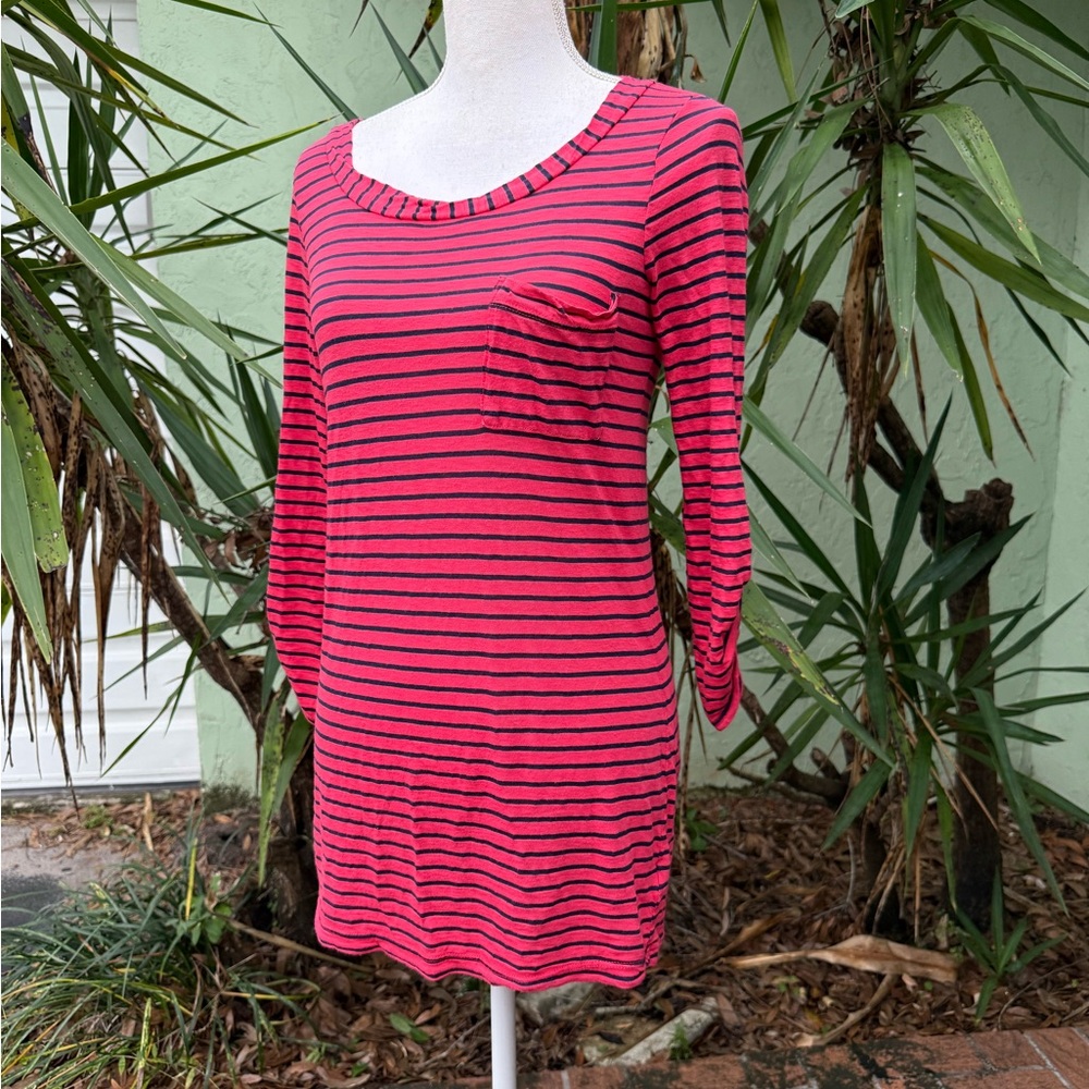 Red Scoop Striped Long sleeve